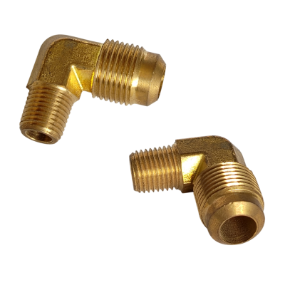 CODO BRONCE 1/4 MACHO NPT X 1/2 FLARE 45° MACHO