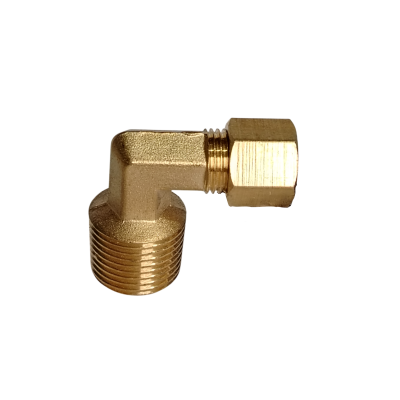 CODO BRONCE 3/8 MACHO NPT X 1/4 COMPRESION