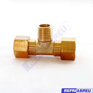 TEE BRONCE COMBINADA 3/8 P X 3/8 P X 1/4 MACHO NPT