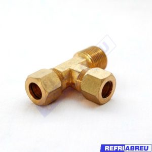 TEE BRONCE COMBINADA 3/8 P X 3/8 MACHO NPT X 3/8 COMPRESION