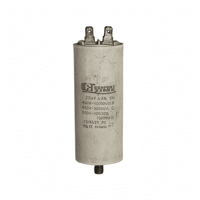 CAPACITOR BOMBA 25 MFD. 500 V. TORNILLO
