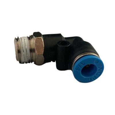 CODO PLASTICO 1/4 MACHO NPT NIQUELADO X 1/4 ACOPLE RAPIDO