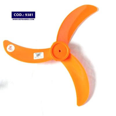 ASPA PLASTICO ABANICO UNIVERSAL 3 ALAS-PEQUEÑA 16 PULGADAS EJE MEDIA LUNA NARANJA