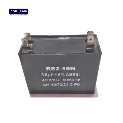 CAPACITOR DE MARCHA ABANICO 15 MFD 450 VOLTIOS