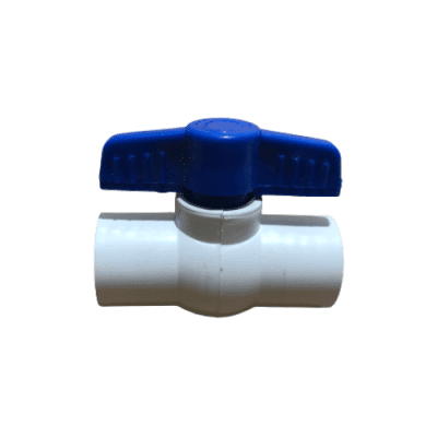 LLAVE PASO BOLA PVC MANGO AZUL 1/2 PULGADA