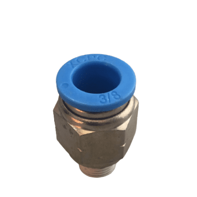 CONECTOR NIQUELADO 1/8 MACHO NPT X 3/8 ACOPLE RAPIDO
