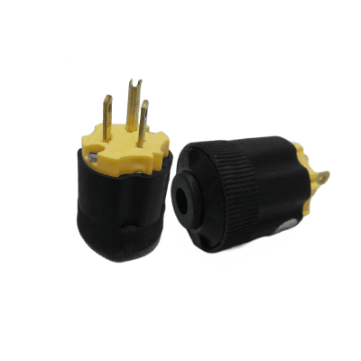 ENCHUFE MACHO 110 VOLTIOS 15 AMPERE NEGRO & AMARILLO LEVINTON
