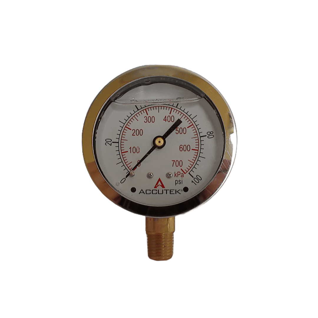 RELOJ MANOMETRO GLICERINA 0-100 PSI 2-1/2 MONTURA LATERAL