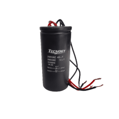 CAPACITOR LAVADORA 45 + 14 UF 250-300 VOLTIOS